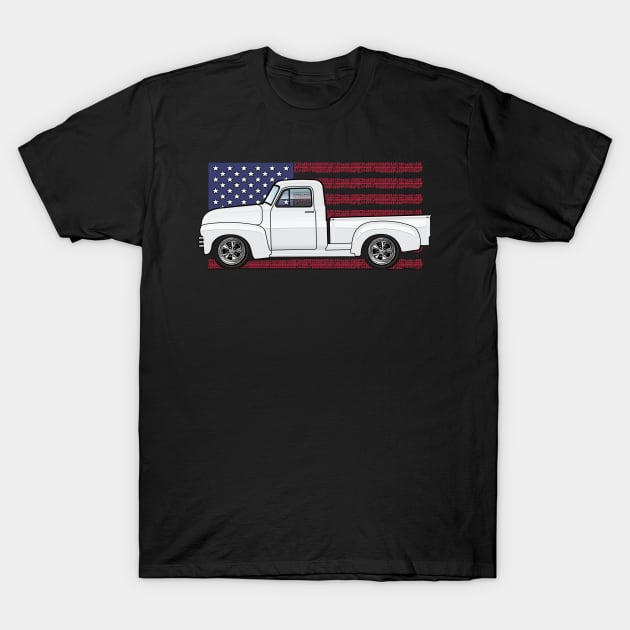 White Truck USA Flag T-Shirt by JRCustoms44